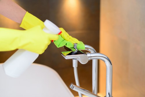 Living room carpet being cleaned with professional equipment