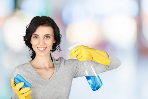 Professional move in cleaning preparation in an empty space