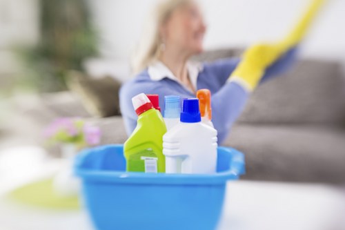 End of tenancy cleaning process in a rental kitchen