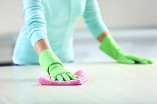 Close-up of mattress stain removal during mattress cleaning